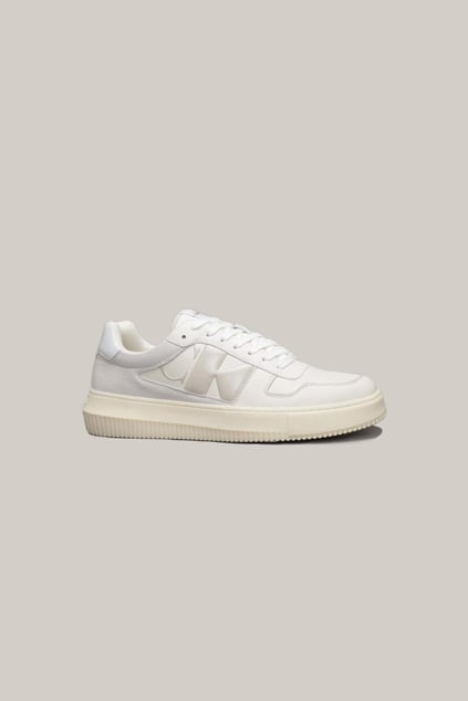 CALVIN KLEIN Calvin Kleın Erkek Rahat Düz Taban Düşük Bilekli Deri Beyaz Sneaker YM0YM01161-0LH