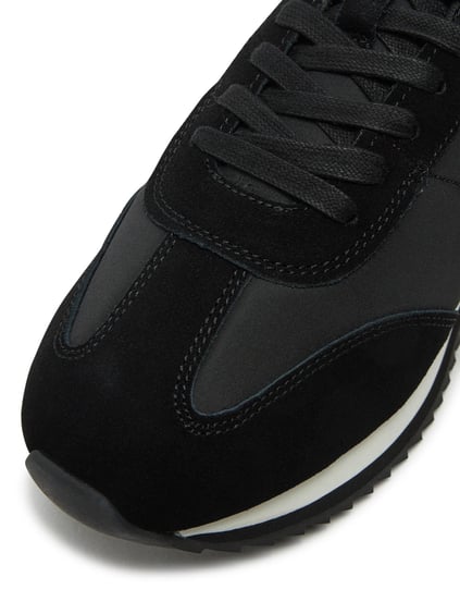 CALVIN KLEIN Calvin Kleın Erkek Rahat Kaydırmaz Taban Süet Detaylı Siyah Sneaker HM0HM01667-BEH