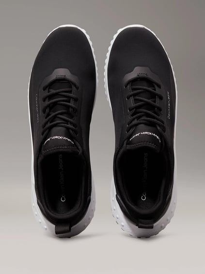 CALVIN KLEIN Calvin Kleın Erkek Rahat Yüksek Taban Kumaş Detaylı Deri Siyah Sneaker YM0YM01170-0GM