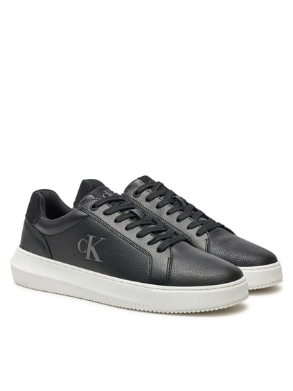 Calvin Klein Calvin Kleın Erkek Rahat Düz Taban Deri Siyah Sneaker YM0YM01253-0GM