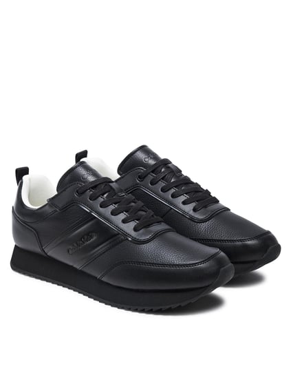 Calvin Klein Calvin Kleın Erkek Rahat Kaydırmaz Taban Deri Siyah Sneaker HM0HM01654-0GJ
