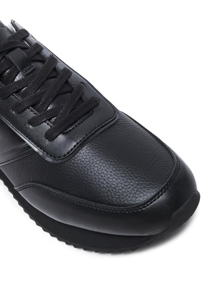 Calvin Klein Calvin Kleın Erkek Rahat Kaydırmaz Taban Deri Siyah Sneaker HM0HM01654-0GJ