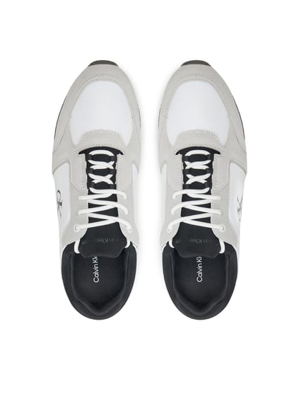 Calvin Klein Calvin Kleın Erkek Rahat Yüksek Taban Renk Geçişli Süet Detaylı Deri Beyaz Sneaker YM0YM01152-0LF