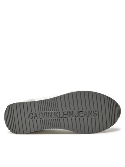 Calvin Klein Calvin Kleın Erkek Rahat Yüksek Taban Renk Geçişli Süet Detaylı Deri Beyaz Sneaker YM0YM01152-0LF