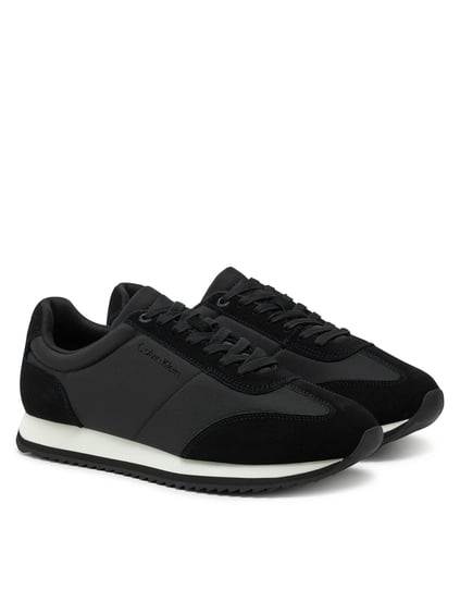 CALVIN KLEIN Calvin Kleın Erkek Rahat Kaydırmaz Taban Süet Detaylı Siyah Sneaker HM0HM01667-BEH