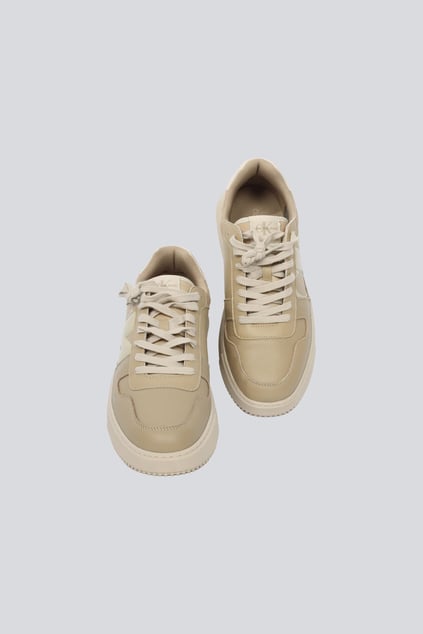 CALVIN KLEIN Calvin Kleın Erkek Rahat Düz Taban Düşük Bilekli Deri Bej Sneaker YM0YM01161-0GA