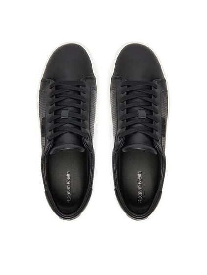 Calvin Klein Calvin Klein Erkek Rahat Düz Taban Düşük Bilekli Nefes Alabilir Dış Yüzey Tasarımlı Siyah Sneaker HM0HM01870-0GM