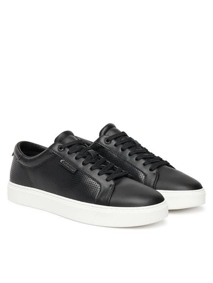 Calvin Klein Calvin Klein Erkek Rahat Düz Taban Düşük Bilekli Nefes Alabilir Dış Yüzey Tasarımlı Siyah Sneaker HM0HM01870-0GM