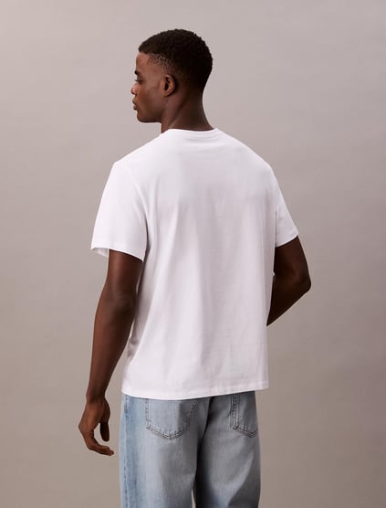 Calvin Klein Calvin Klein Erkek Regular Fit Bisiklet Yakalı Kısa Kollu Beyaz T-Shirt LV04RB824G-YAA