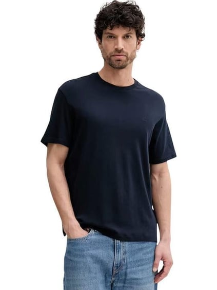 Calvin Klein Calvin Klein Erkek Regular Fit CK Logo İşlemeli Yuvarlak Yakalı Kısa Kollu Lacivert T-Shirt LV04LB275G-CEF