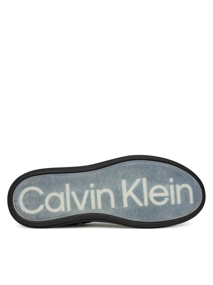 Calvin Klein Calvin Klein Erkek Topuk Destekli Rahat Taban Logo Desenli Düşük Bilekli Deri Siyah Sneaker HM0HM01970-0GJ