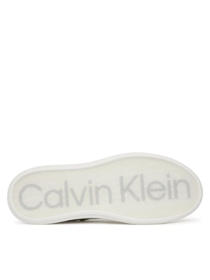 Calvin Klein Calvin Klein Erkek Topuk Destekli Rahat Taban Logo Desenli Düşük Bilekli Deri Beyaz Sneaker HM0HM01970-0K4