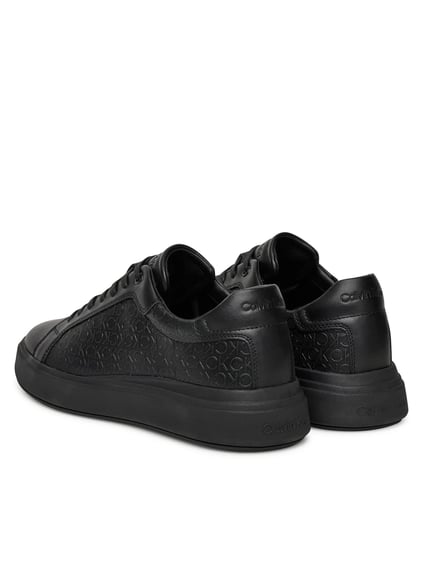 Calvin Klein Calvin Klein Erkek Topuk Destekli Rahat Taban Logo Desenli Düşük Bilekli Deri Siyah Sneaker HM0HM01970-0GJ