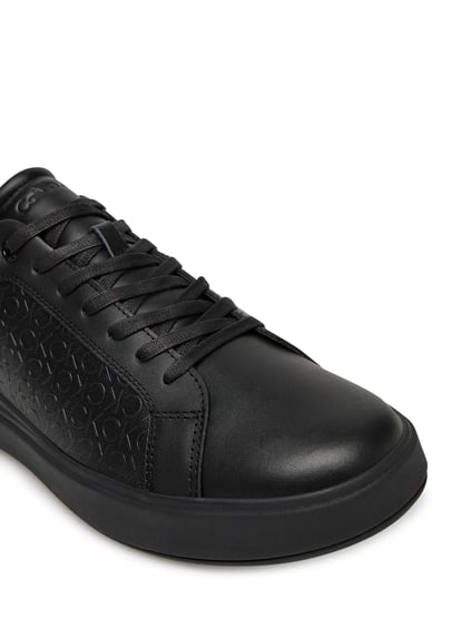 Calvin Klein Calvin Klein Erkek Topuk Destekli Rahat Taban Logo Desenli Düşük Bilekli Deri Siyah Sneaker HM0HM01970-0GJ