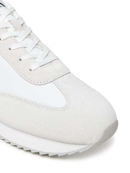 Calvin Klein Calvin Klein Erkek Yuvarlak Burun Lamine Deri Bağlamalı Orta Kalın Topuk Beyaz Sneaker YM0YM01325-01W