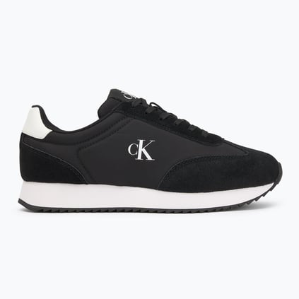 Calvin Klein Calvin Klein Erkek Yuvarlak Burun Lamine Deri Bağlamalı Orta Kalın Topuk Siyah Sneaker YM0YM01325-0GM