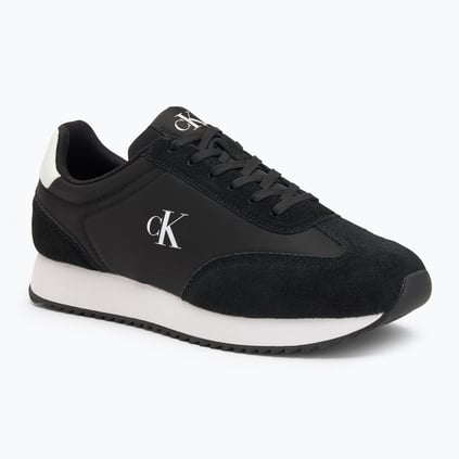 Calvin Klein Calvin Klein Erkek Yuvarlak Burun Lamine Deri Bağlamalı Orta Kalın Topuk Siyah Sneaker YM0YM01325-0GM