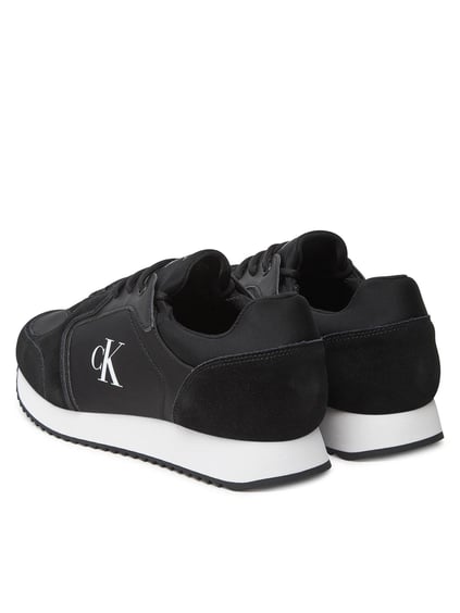 Calvin Klein Calvin Klein Erkek Yuvarlak Burun Lamine Deri Bağlamalı Orta Kalın Topuk Siyah Sneaker YM0YM01326-0GM