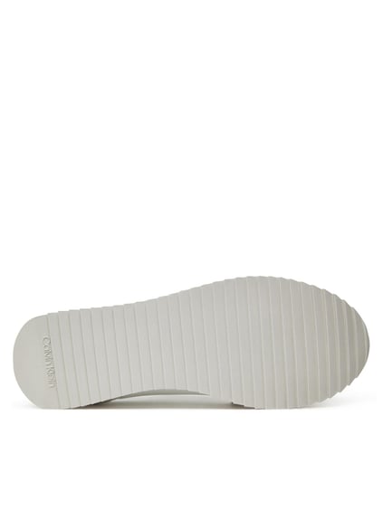 Calvin Klein Calvin Klein Erkek Yuvarlak Burun Lamine Deri Bağlamalı Orta Kalın Topuk Beyaz Sneaker YM0YM01325-01W