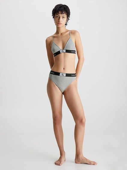 Calvin Klein Calvin Kleın Kadın Askılıklı Marka Logolu Slim Fit Gri Sütyen 000QF7217E-P7A