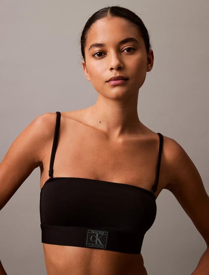 Calvin Klein Calvin Kleın Kadın Askılı Marka Logolu Pamuklu Siyah Bralet 000QF7966E-UB1