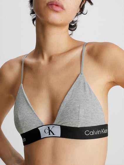 Calvin Klein Calvin Kleın Kadın Askılıklı Marka Logolu Slim Fit Gri Sütyen 000QF7217E-P7A