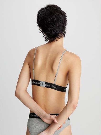 Calvin Klein Calvin Kleın Kadın Askılıklı Marka Logolu Slim Fit Gri Sütyen 000QF7217E-P7A