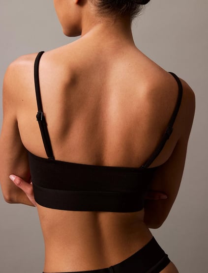 Calvin Klein Calvin Kleın Kadın Askılı Marka Logolu Pamuklu Siyah Bralet 000QF7966E-UB1