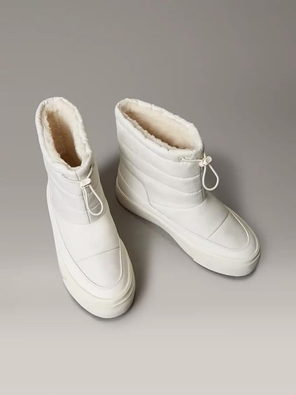 Calvin Klein Calvin Klein Kadın Boğaz Kısmı Bağlamalı Rahat Taban Düz Kalın Taban Beyaz Bot YW0YW01977-YAJ