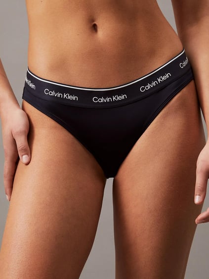 Calvin Klein Calvin Klein Kadın Calvin Klein İmzalı Elastik Bel Bandı Orta Yüksek Bel Lacivert Bikini Altı KW0KW02428-CEF