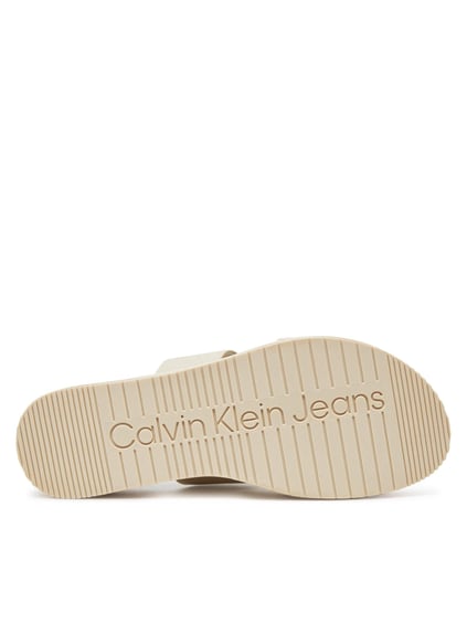 Calvin Klein Calvin Klein Kadın Çift Kalın Bant Ve Tabanlı Rahat Bej Terlik YW0YW01789-AEO