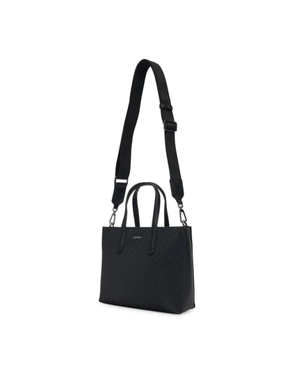 Calvin Klein Calvin Klein Kadın Çıkarılabilir Omuz Askılı Fermuarlı CK Monogram Dokulu Siyah Omuz Çantası K60K613023-BEH