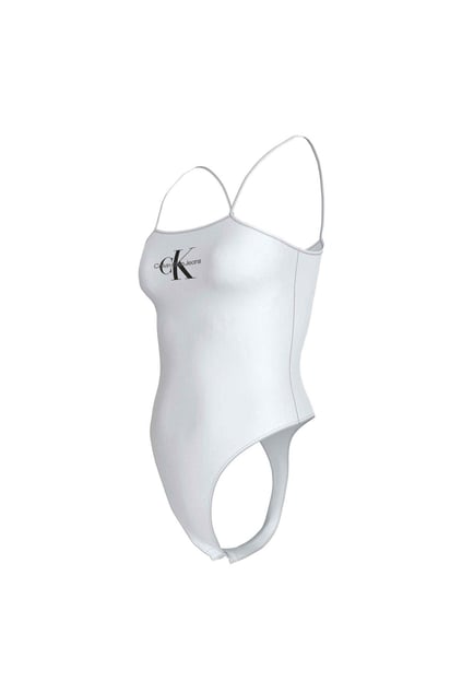Calvin Klein Calvin Klein Kadın Ck Logolu Pamuklu Slim Fit Askılı Beyaz Bluz J20J223421-YAF