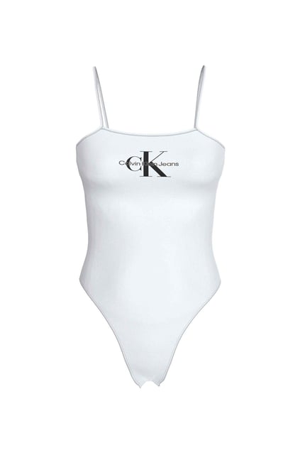 Calvin Klein Calvin Klein Kadın Ck Logolu Pamuklu Slim Fit Askılı Beyaz Bluz J20J223421-YAF