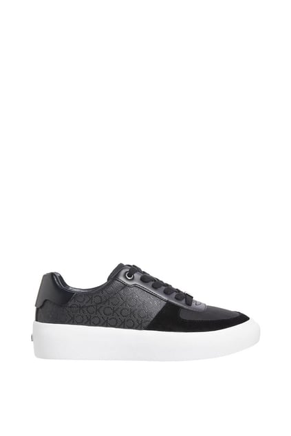 Calvin Klein Calvin Klein Kadın CK Monogram Logolu Dolgu Topuklu Rahat Taban Deri Siyah Sneaker HW0HW02293-0GR