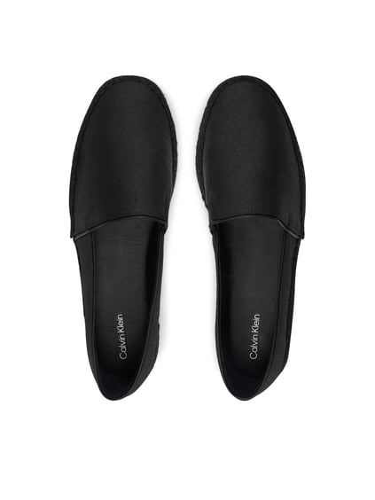 Calvin Klein Calvin Klein Kadın CK Yazılardan Desen Hasır Düz Taban Siyah Babet HW0HW02467-BEH