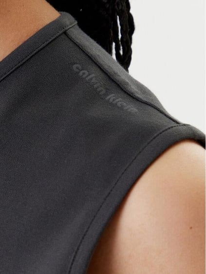 Calvin Klein Calvin Klein Kadın Dar Kalıp Fermuarlı Yuvarlak Yaka Kısa Kollu Mini Gri Elbise LV044C214G-8MN