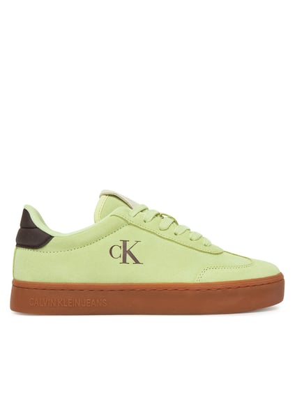 Calvin Klein Calvin Klein Kadın Deri Bağlamalı Düz Taban Yuvarlak Burun Ck Desenli Yeşil Sneaker YW0YW01767-02Q