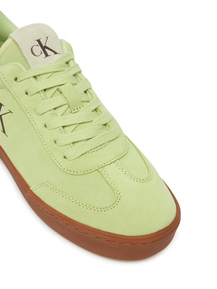 Calvin Klein Calvin Klein Kadın Deri Bağlamalı Düz Taban Yuvarlak Burun Ck Desenli Yeşil Sneaker YW0YW01767-02Q