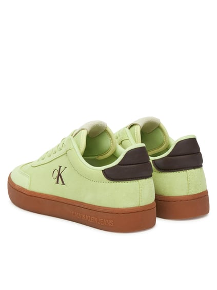 Calvin Klein Calvin Klein Kadın Deri Bağlamalı Düz Taban Yuvarlak Burun Ck Desenli Yeşil Sneaker YW0YW01767-02Q