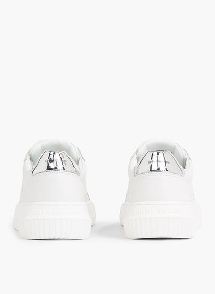 Calvin Klein Calvin Klein Kadın Deri Logolu Düz Tabanlı Günlük Kullanım Beyaz Sneaker YW0YW01224-YBR