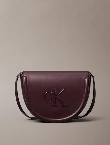 Calvin Klein Calvin Klein Kadın Deri Uzun Ayarlanabilir Sap CK Yazı Desenli Bordo Omuz Çantası LV04F3221G-BAP