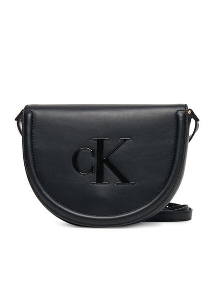 Calvin Klein Calvin Klein Kadın Deri Uzun Ayarlanabilir Sap CK Yazı Desenli Siyah Omuz Çantası LV04F3221G-UB1