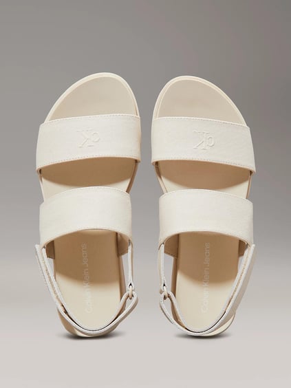 Calvin Klein Calvin Klein Kadın Dolgu Yüksek Topuklu Çift Bantlı Rahat Bej Sandalet YW0YW01788-AEO