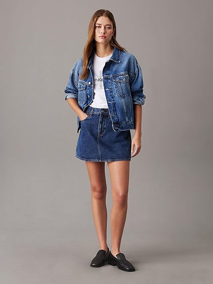 Calvin Klein Calvin Kleın Kadın Düğme Kapamalı Uzun Kollu Denim Mavi Ceket J20J224546-1AA