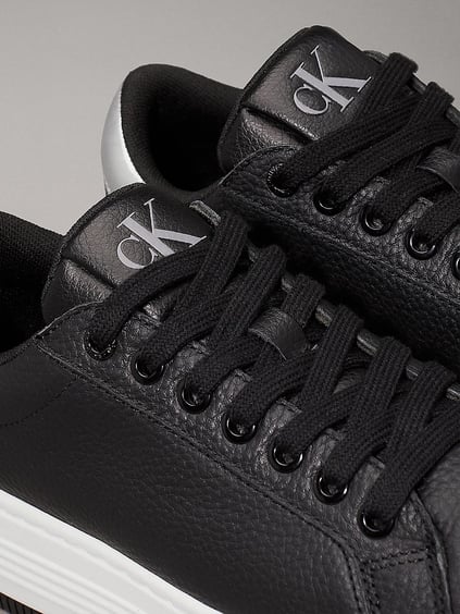 Calvin Klein Calvin Kleın Kadın Düşük Bilekli Platform Taban Deri Siyah Sneaker YW0YW01632-0GL