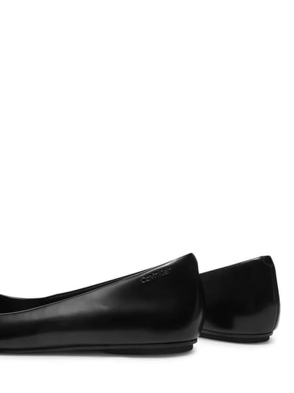 Calvin Klein Calvin Kleın Kadın Düz Taban Oval Burunlu Deri Siyah Babet HW0HW02449-BEH