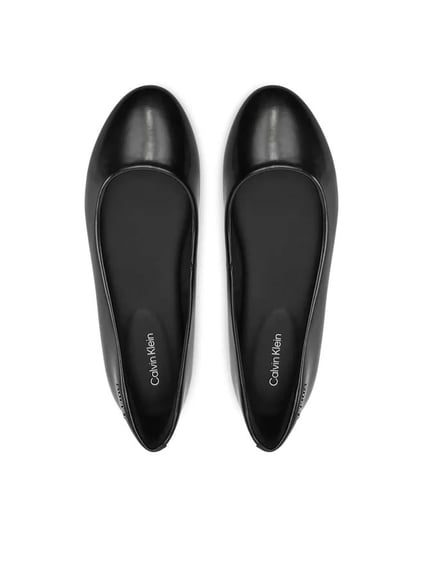 Calvin Klein Calvin Kleın Kadın Düz Taban Oval Burunlu Deri Siyah Babet HW0HW02449-BEH