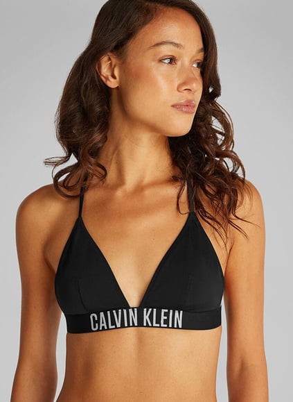 Calvin Klein Calvin Klein Kadın Hızlı Kuruyan Rahat Kumaş Elastik CK Logo Bantlı Siyah Bralet KW0KW02854-BEH
