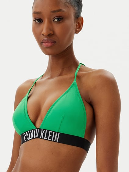 Calvin Klein Calvin Klein Kadın Hızlı Kuruyan Rahat Kumaş Elastik CK Logo Bantlı Yeşil Bralet KW0KW02854-L1X